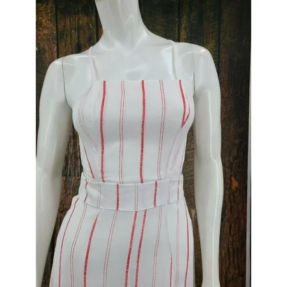 New Flynn Skye Joy Jumper Womens Small Spanish Stripe Red White Jumpsuit - Picture 5 of 12